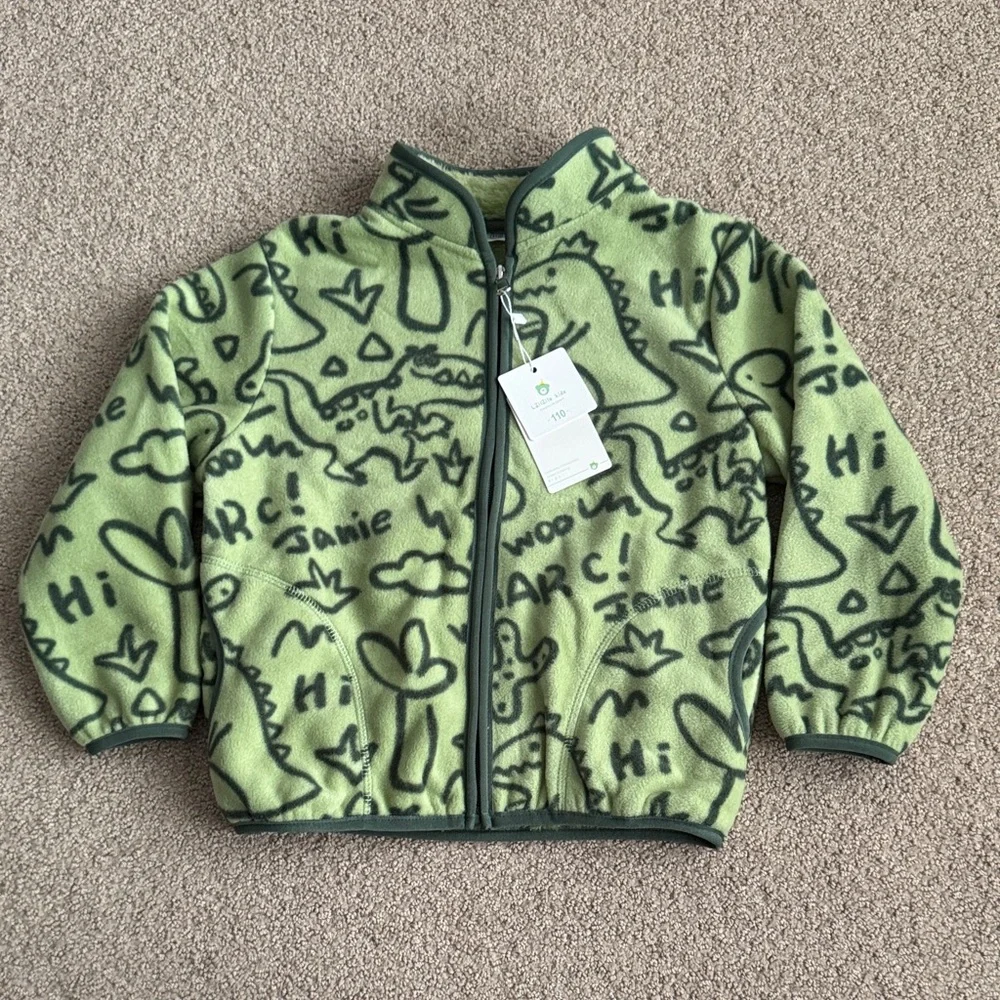 120 NWT LAILOILO Toddle Winter Fleece‎ Zip Up Jacket - Size: 110 (3-4Y)